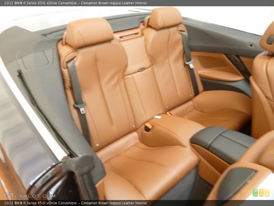 Cinnamon Brown Nappa Leather Interior Rear Seat for the 2012 BMW 6 Series 650i xDrive Convertible #62926850