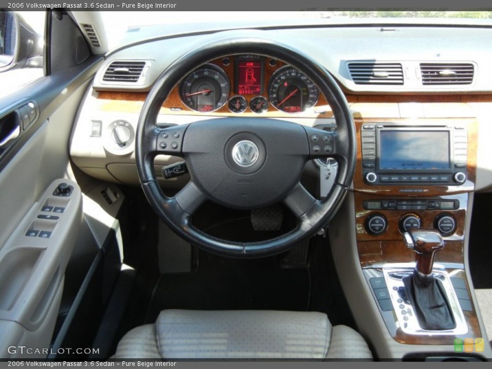 Pure Beige Interior Dashboard for the 2006 Volkswagen Passat 3.6 Sedan #62931860