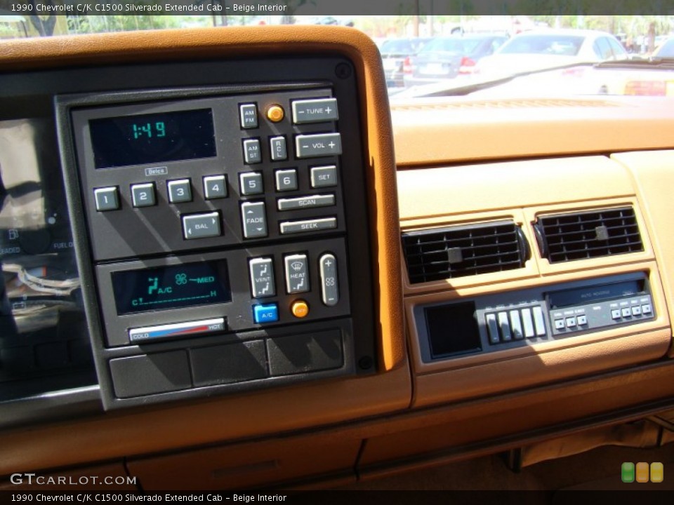 Beige Interior Controls for the 1990 Chevrolet C/K C1500 Silverado Extended Cab #62932913