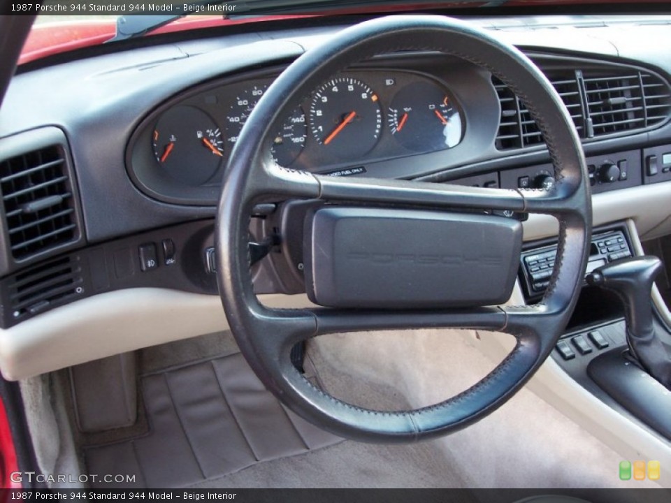 Beige Interior Steering Wheel for the 1987 Porsche 944  #62936199