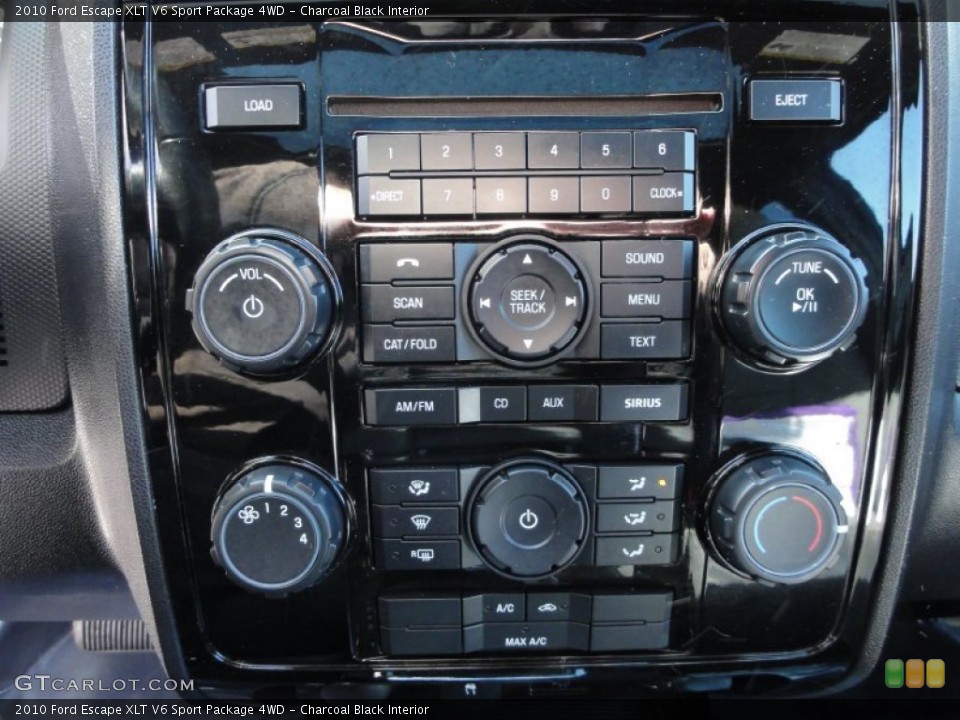 Charcoal Black Interior Controls for the 2010 Ford Escape XLT V6 Sport Package 4WD #62949972
