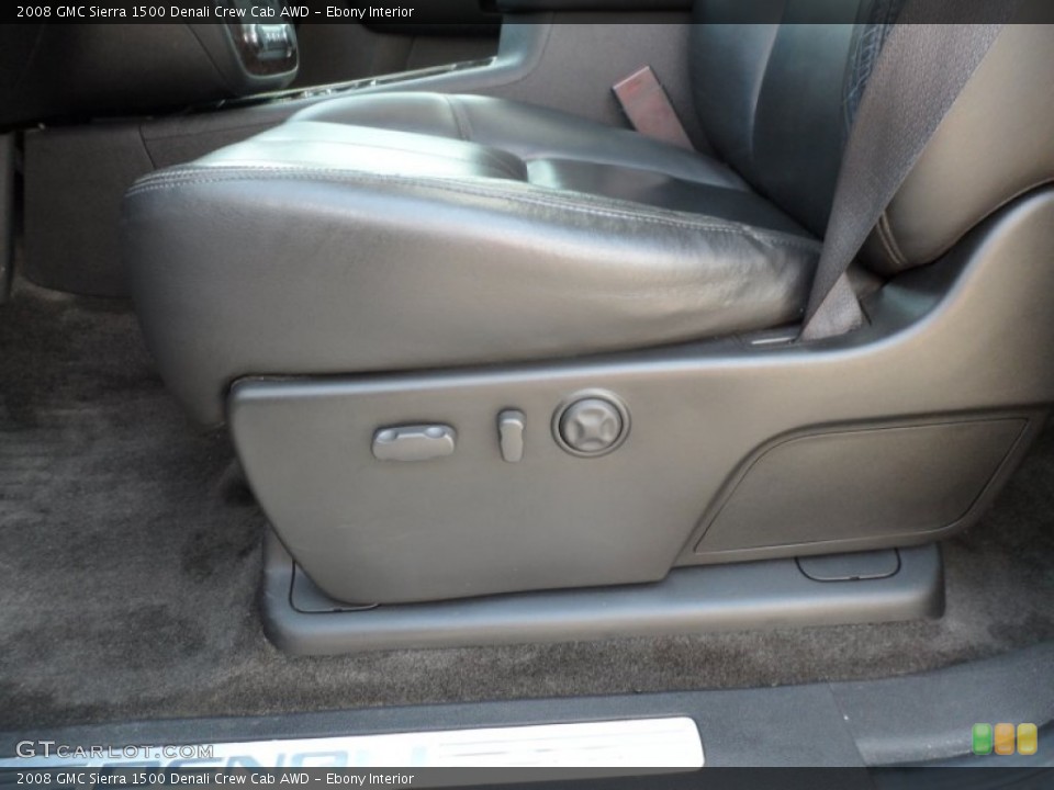 Ebony Interior Front Seat for the 2008 GMC Sierra 1500 Denali Crew Cab AWD #62957586