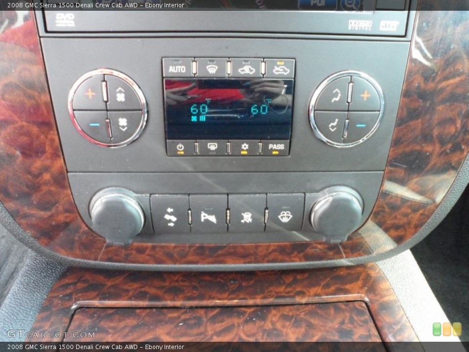 Ebony Interior Controls for the 2008 GMC Sierra 1500 Denali Crew Cab AWD #62957636