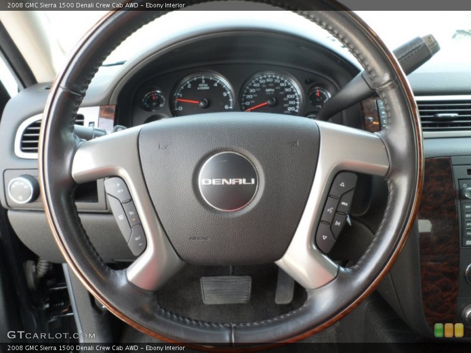 Ebony Interior Steering Wheel for the 2008 GMC Sierra 1500 Denali Crew Cab AWD #62957647