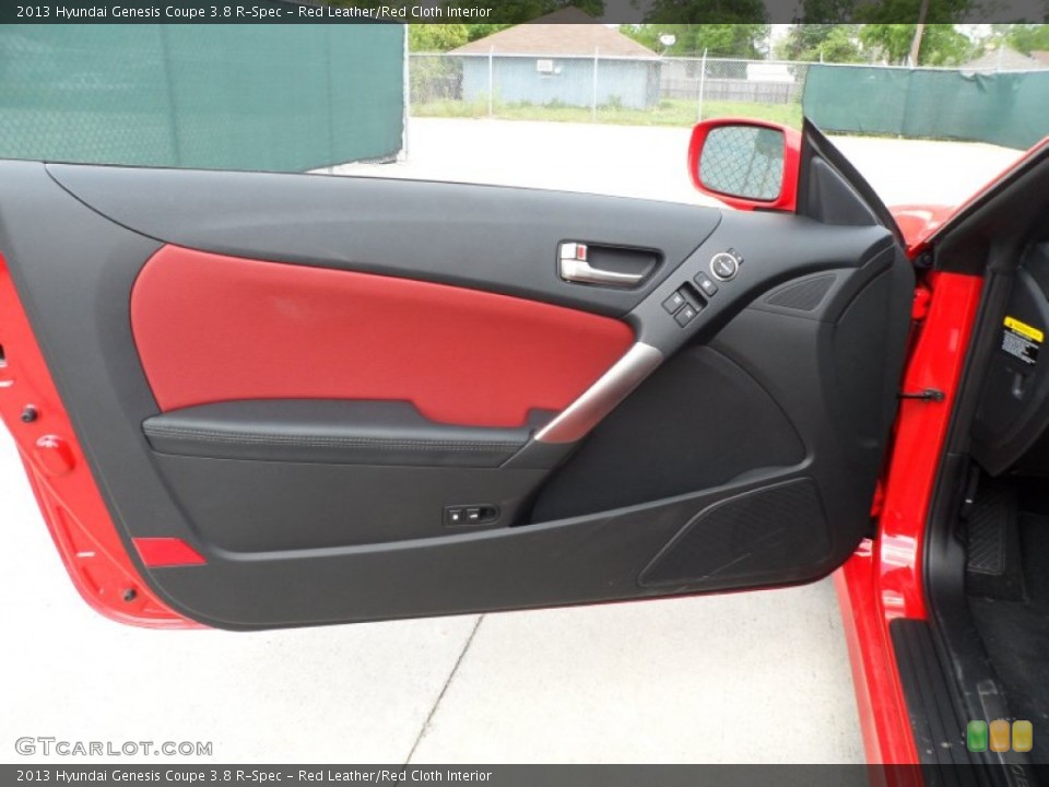 Red Leather/Red Cloth Interior Door Panel for the 2013 Hyundai Genesis Coupe 3.8 R-Spec #62960605