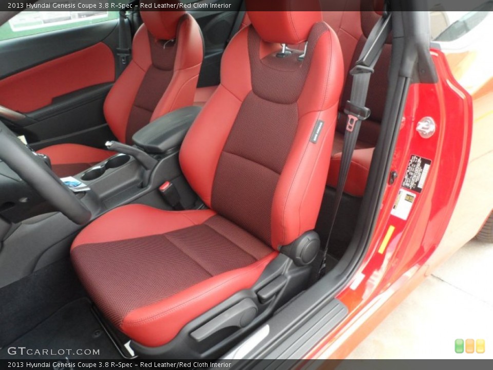 Red Leather/Red Cloth Interior Front Seat for the 2013 Hyundai Genesis Coupe 3.8 R-Spec #62960617
