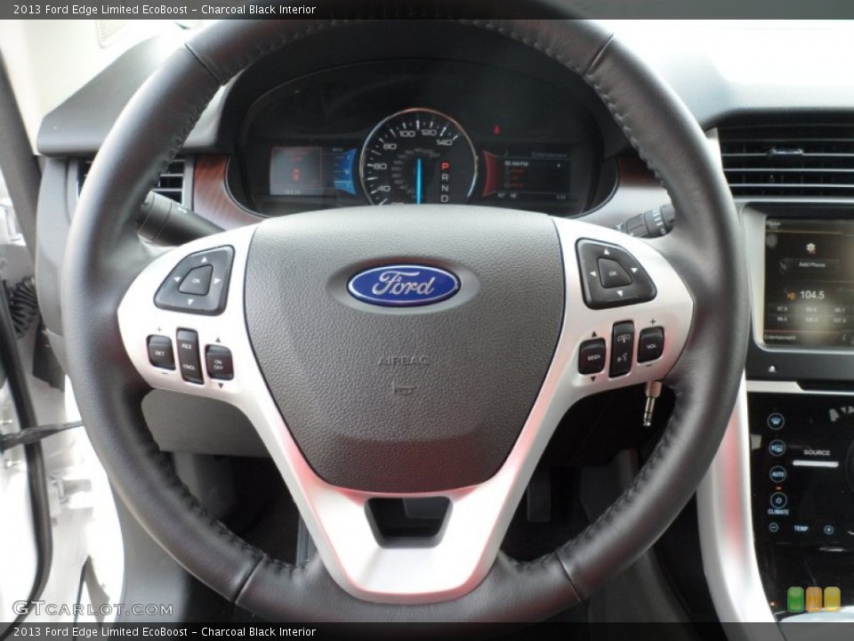 Charcoal Black Interior Steering Wheel for the 2013 Ford Edge Limited EcoBoost #62961070