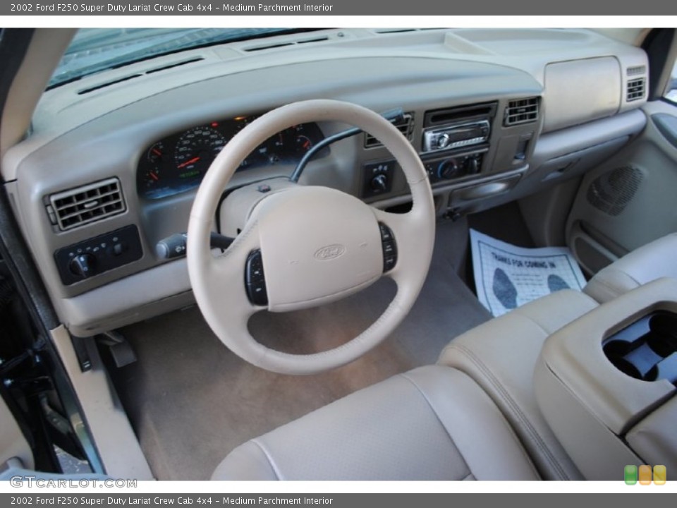 Medium Parchment Interior Dashboard for the 2002 Ford F250 Super Duty Lariat Crew Cab 4x4 #62965974