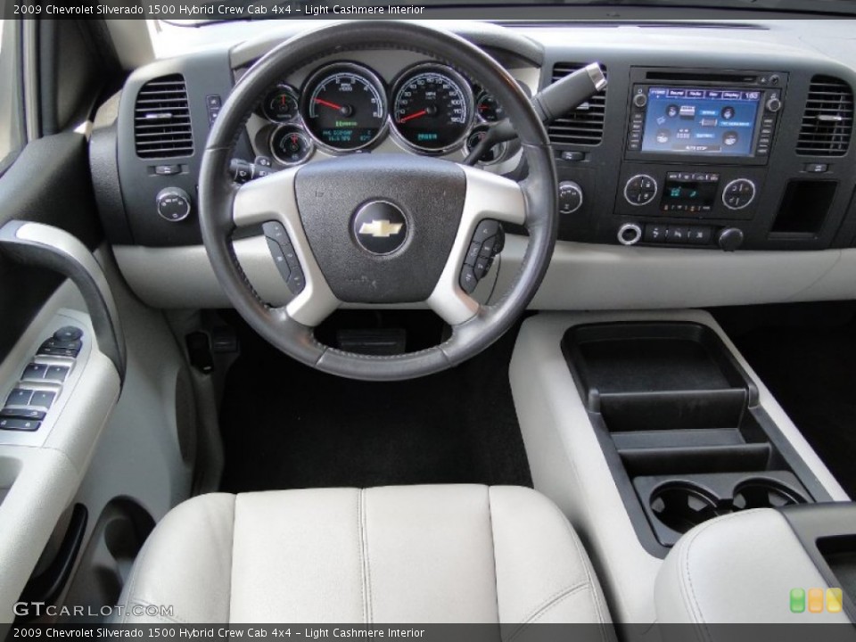 Light Cashmere Interior Dashboard for the 2009 Chevrolet Silverado 1500 Hybrid Crew Cab 4x4 #62966037
