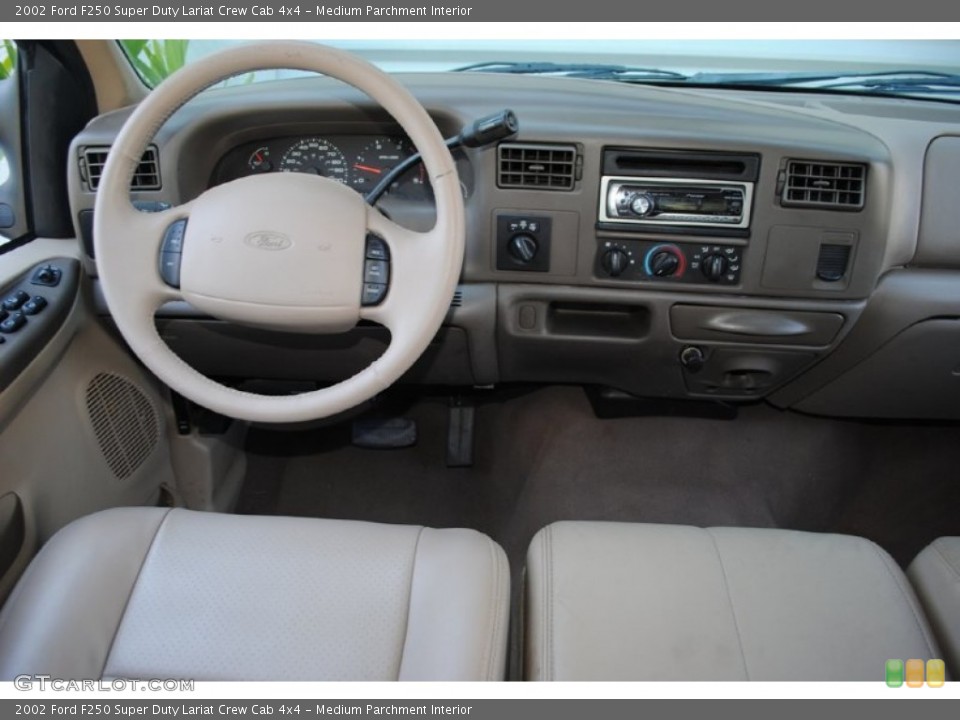 Medium Parchment Interior Dashboard for the 2002 Ford F250 Super Duty Lariat Crew Cab 4x4 #62966100