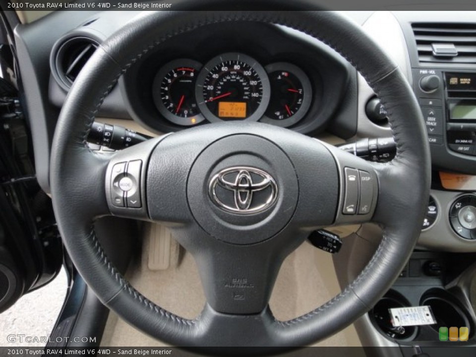 Sand Beige Interior Steering Wheel for the 2010 Toyota RAV4 Limited V6 4WD #62968992