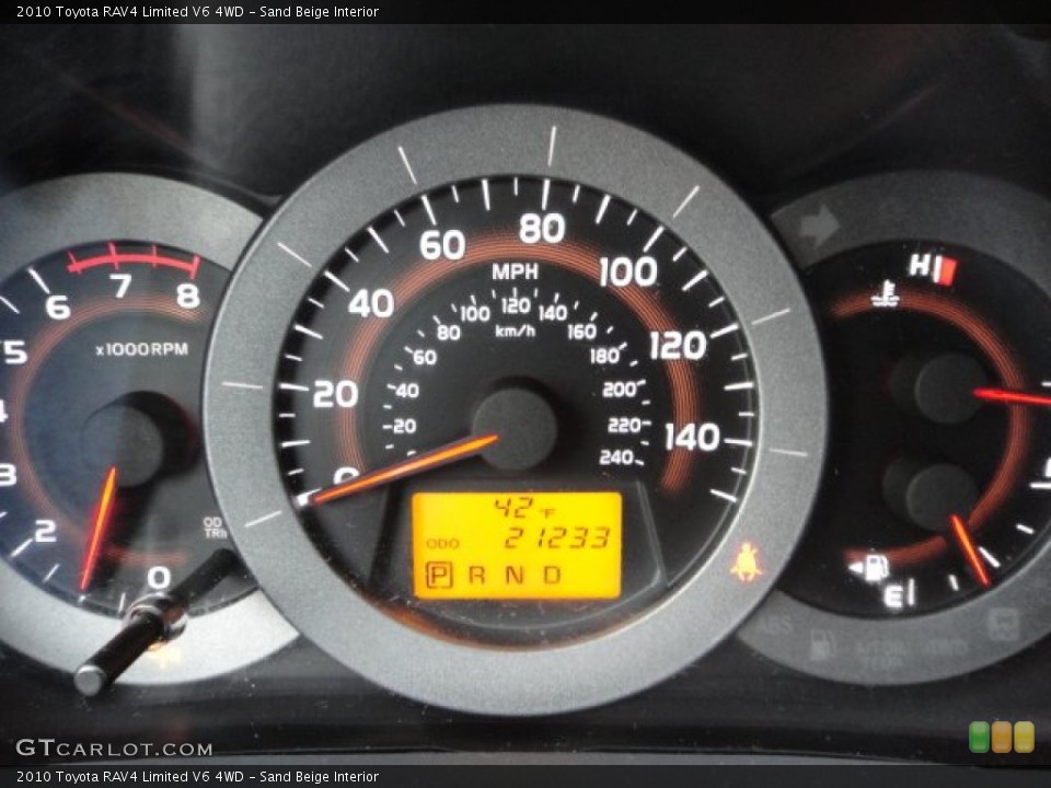 Sand Beige Interior Gauges for the 2010 Toyota RAV4 Limited V6 4WD #62969037
