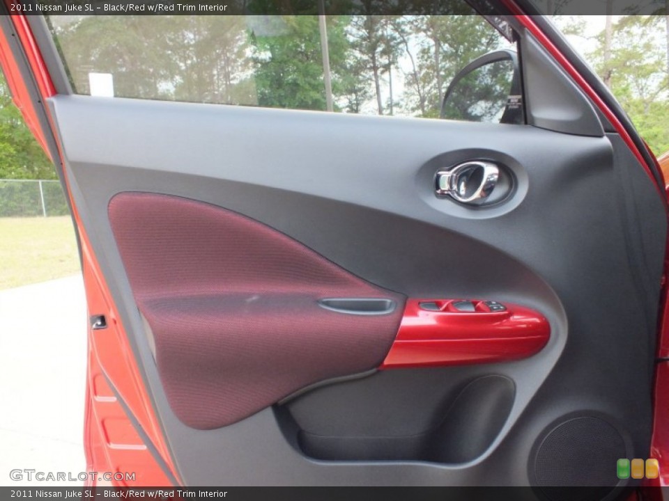 Black/Red w/Red Trim Interior Door Panel for the 2011 Nissan Juke SL #62981939