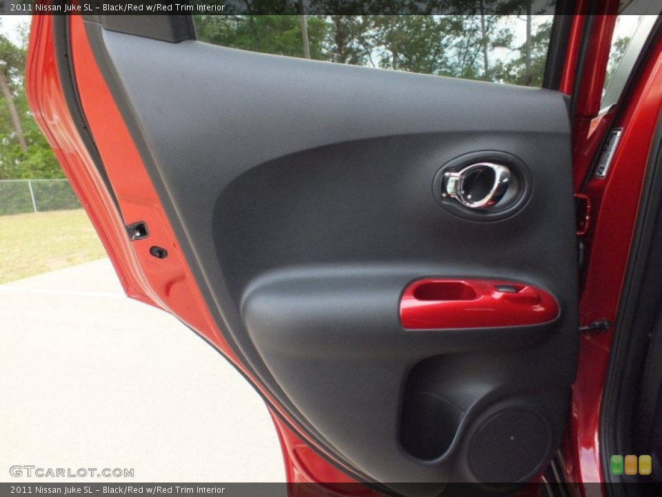 Black/Red w/Red Trim Interior Door Panel for the 2011 Nissan Juke SL #62981959