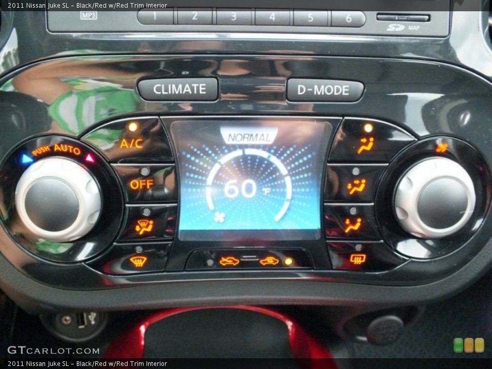 Black/Red w/Red Trim Interior Controls for the 2011 Nissan Juke SL #62982151