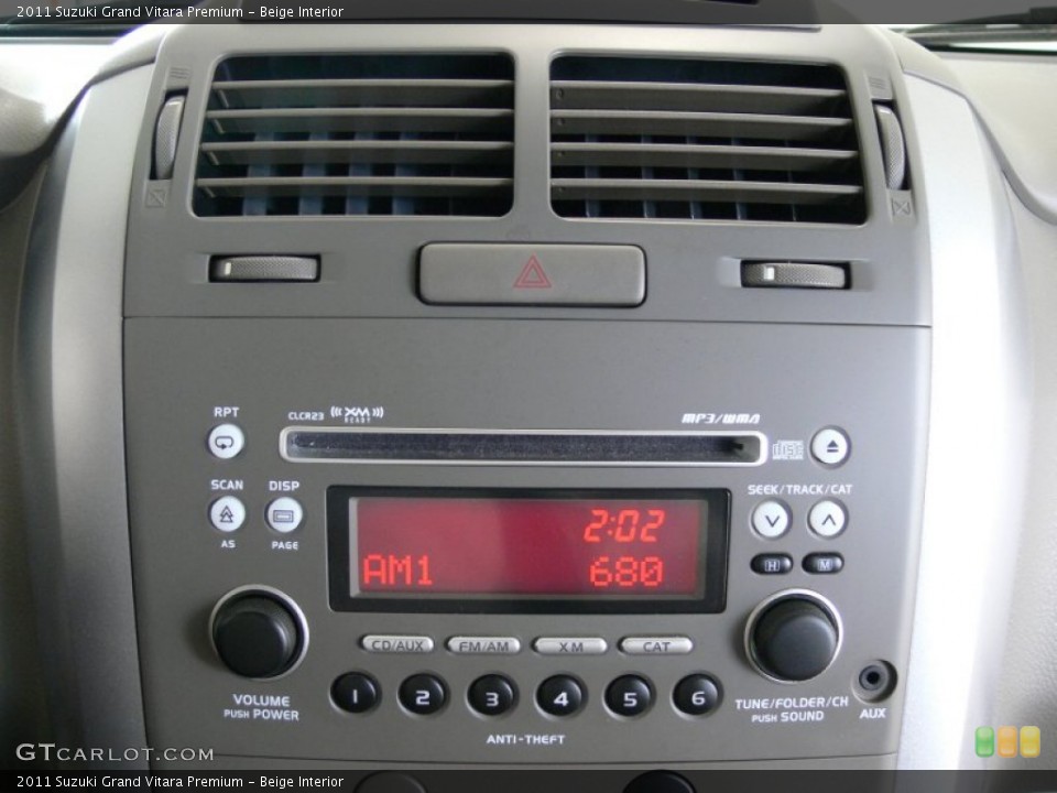 Beige Interior Audio System for the 2011 Suzuki Grand Vitara Premium #62989119