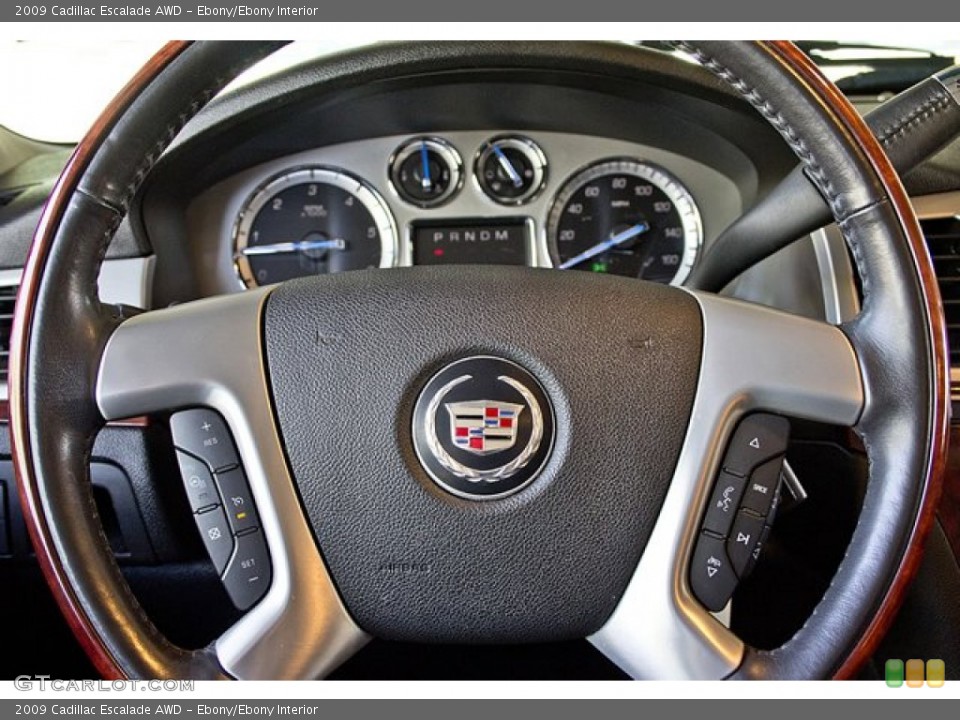 Ebony/Ebony Interior Steering Wheel for the 2009 Cadillac Escalade AWD #62993804