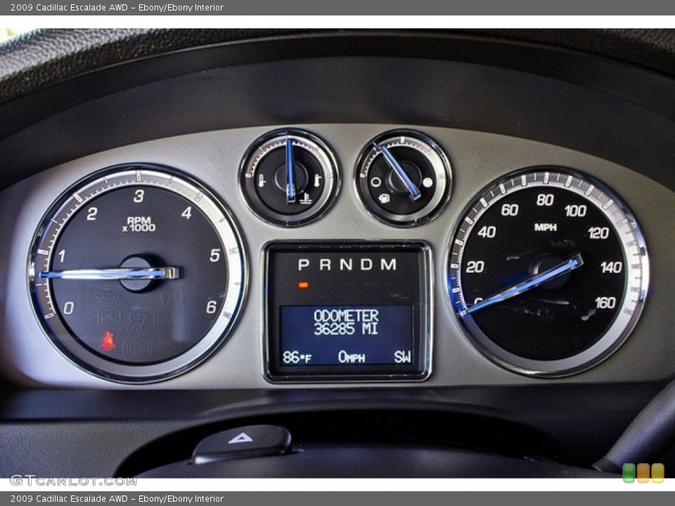 Ebony/Ebony Interior Gauges for the 2009 Cadillac Escalade AWD #62993816
