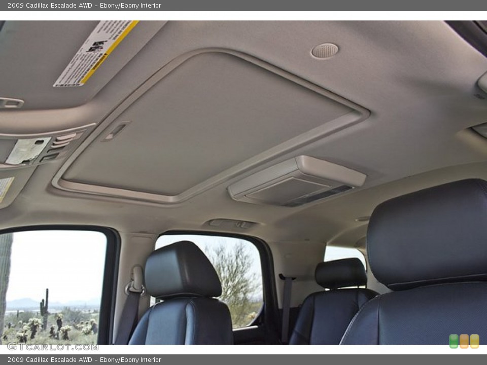 Ebony/Ebony Interior Sunroof for the 2009 Cadillac Escalade AWD #62993834