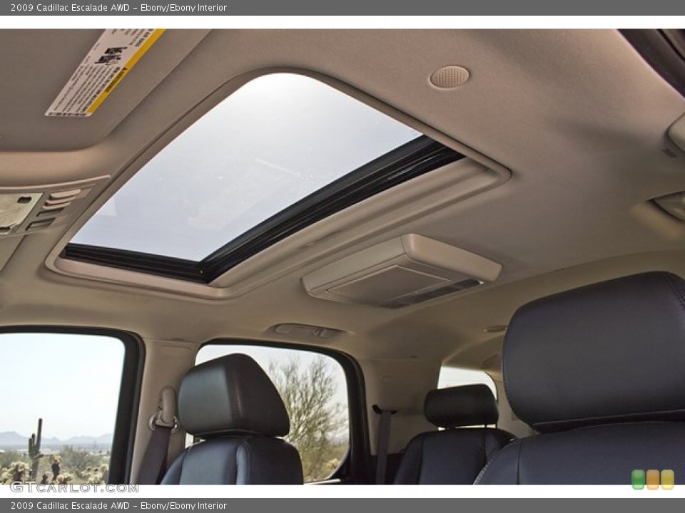 Ebony/Ebony Interior Sunroof for the 2009 Cadillac Escalade AWD #62993842