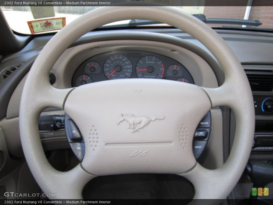 Medium Parchment Interior Steering Wheel for the 2002 Ford Mustang V6 Convertible #63002705