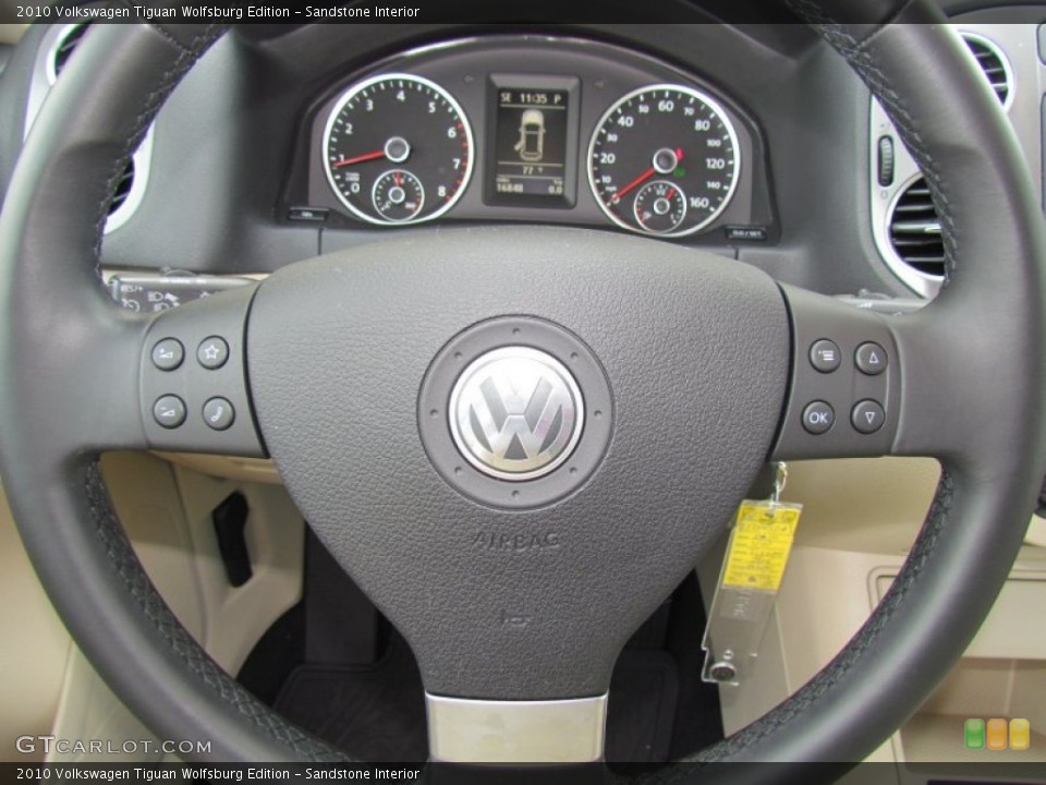 Sandstone Interior Steering Wheel for the 2010 Volkswagen Tiguan Wolfsburg Edition #63009986