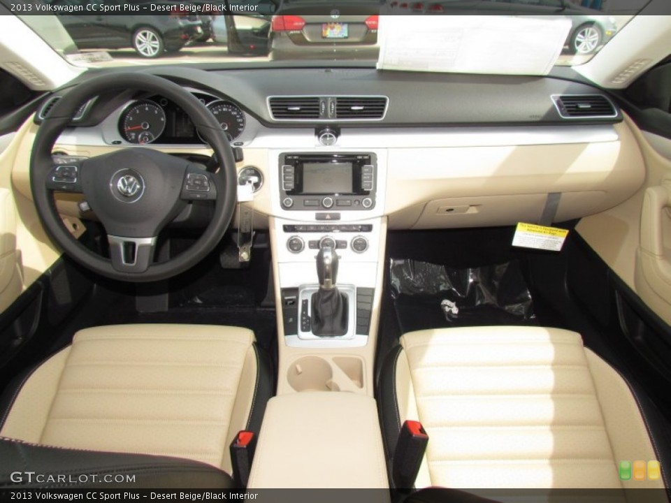 Desert Beige/Black Interior Dashboard for the 2013 Volkswagen CC Sport Plus #63010193