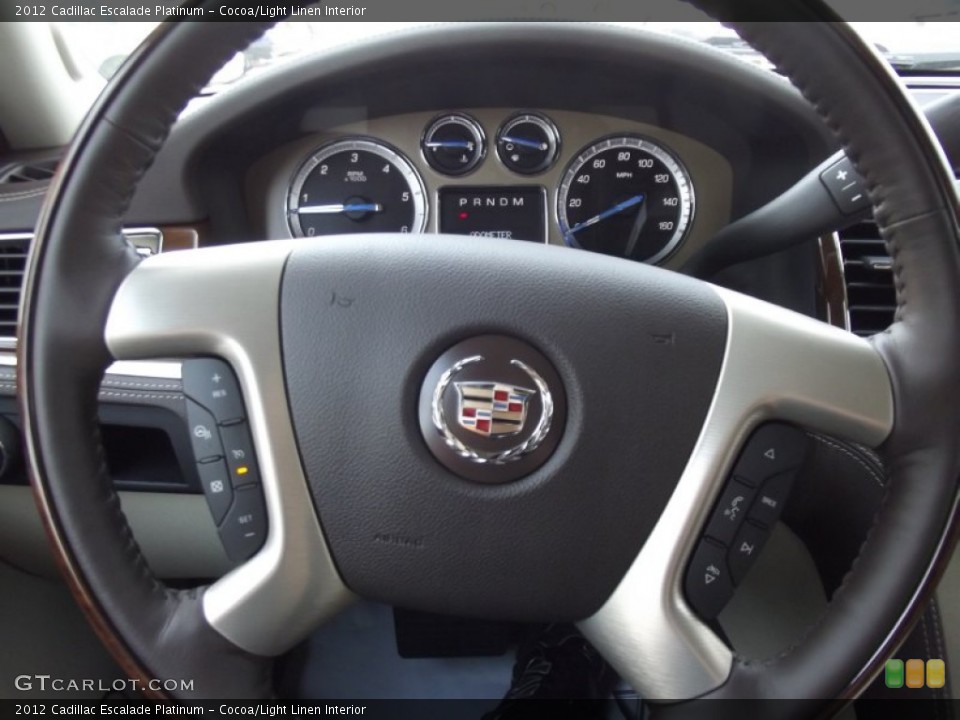 Cocoa/Light Linen Interior Steering Wheel for the 2012 Cadillac Escalade Platinum #63014051