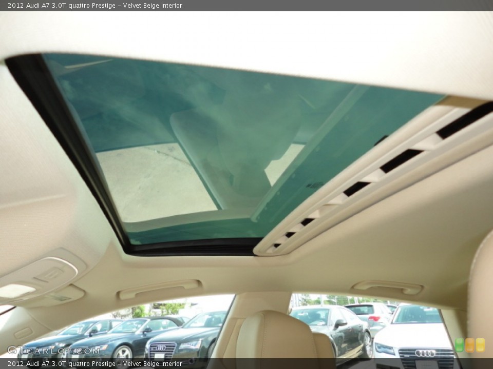 Velvet Beige Interior Sunroof for the 2012 Audi A7 3.0T quattro Prestige #63021386