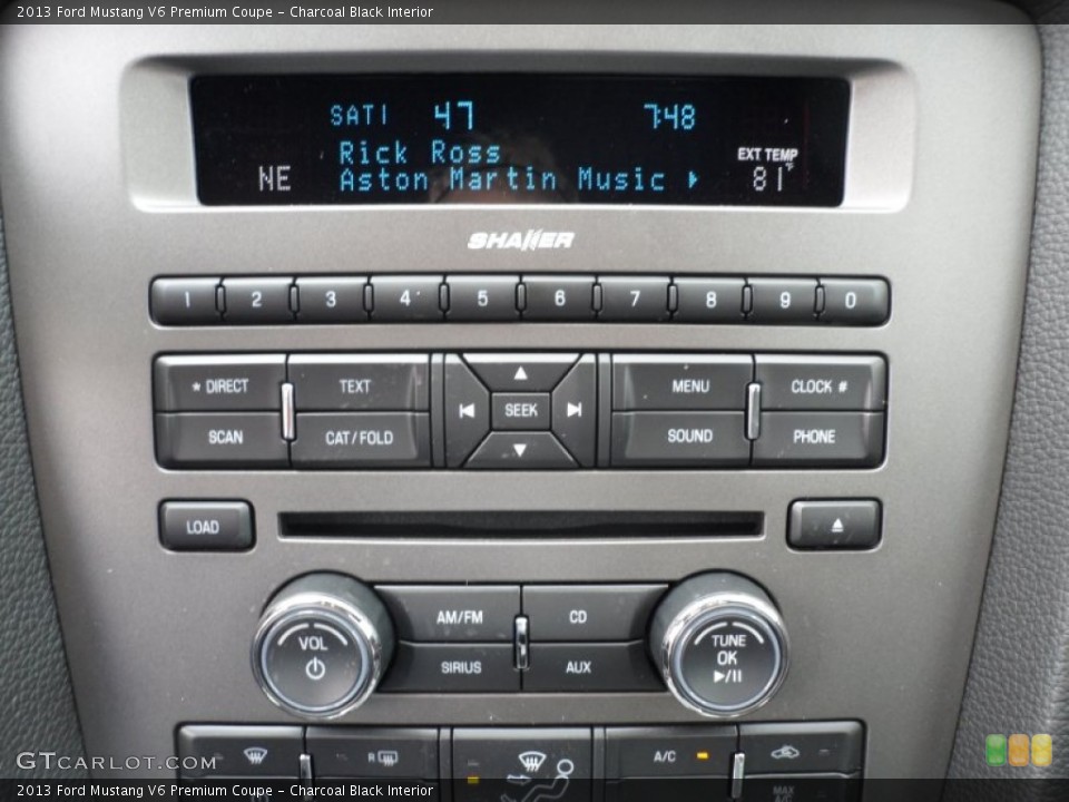 Charcoal Black Interior Controls for the 2013 Ford Mustang V6 Premium Coupe #63039163