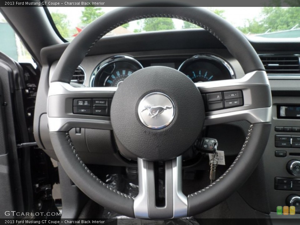 Charcoal Black Interior Steering Wheel for the 2013 Ford Mustang GT Coupe #63039493