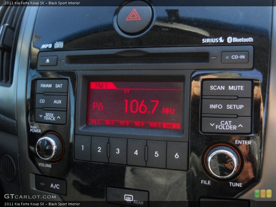 Black Sport Interior Controls for the 2011 Kia Forte Koup SX #63040786
