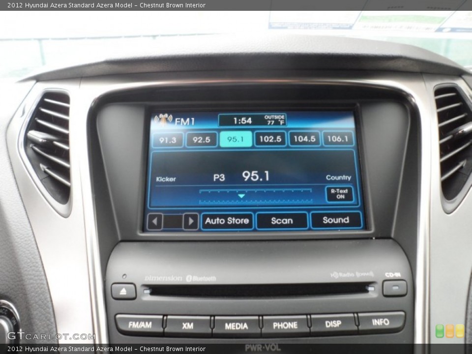 Chestnut Brown Interior Controls for the 2012 Hyundai Azera  #63042526