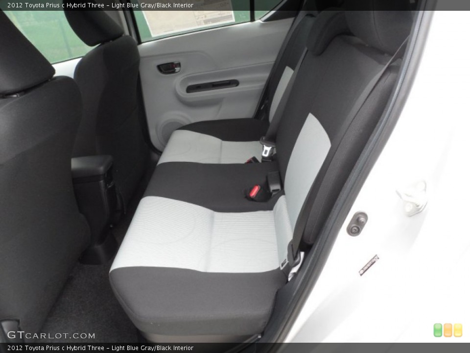 Light Blue Gray/Black Interior Rear Seat for the 2012 Toyota Prius c Hybrid Three #63042811