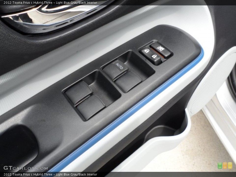 Light Blue Gray/Black Interior Controls for the 2012 Toyota Prius c Hybrid Three #63042829