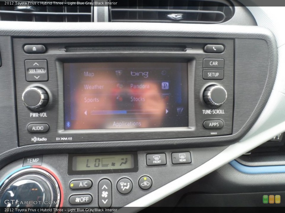 Light Blue Gray/Black Interior Controls for the 2012 Toyota Prius c Hybrid Three #63042874