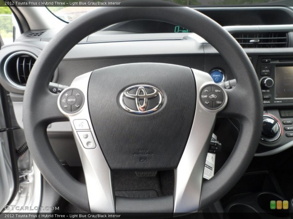 Light Blue Gray/Black Interior Steering Wheel for the 2012 Toyota Prius c Hybrid Three #63042912
