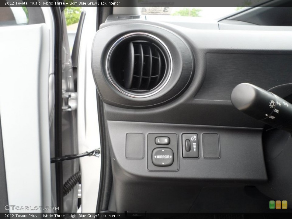Light Blue Gray/Black Interior Controls for the 2012 Toyota Prius c Hybrid Three #63042921