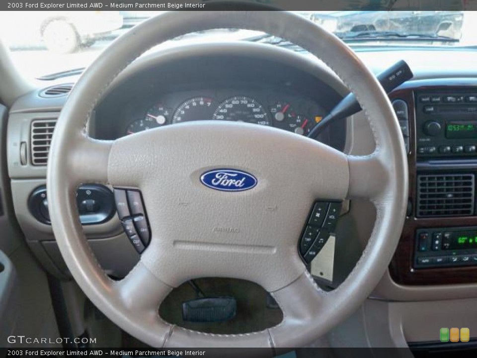 Medium Parchment Beige Interior Steering Wheel for the 2003 Ford Explorer Limited AWD #63048989