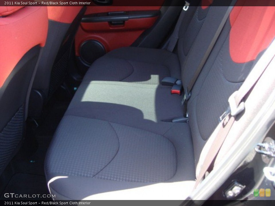 Red/Black Sport Cloth Interior Rear Seat for the 2011 Kia Soul Sport #63052585