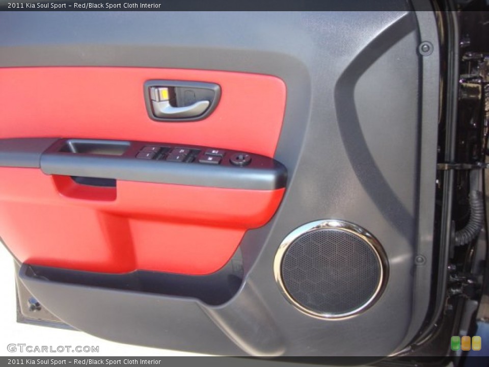 Red/Black Sport Cloth Interior Door Panel for the 2011 Kia Soul Sport #63052616