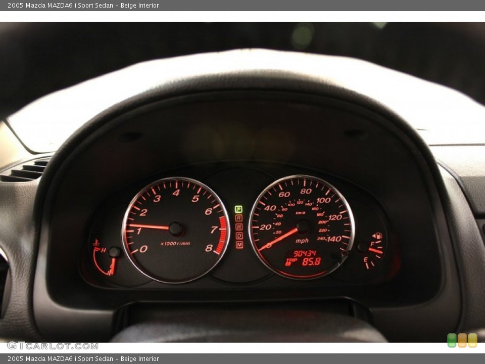 Beige Interior Gauges for the 2005 Mazda MAZDA6 i Sport Sedan #63058906