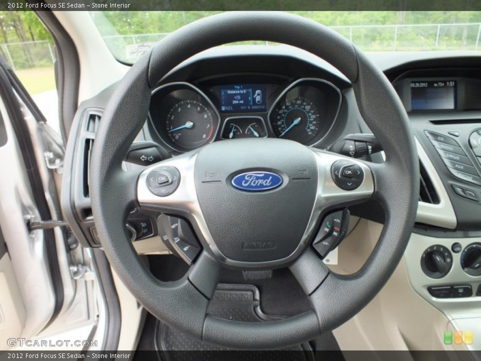 Stone Interior Steering Wheel for the 2012 Ford Focus SE Sedan #63063043
