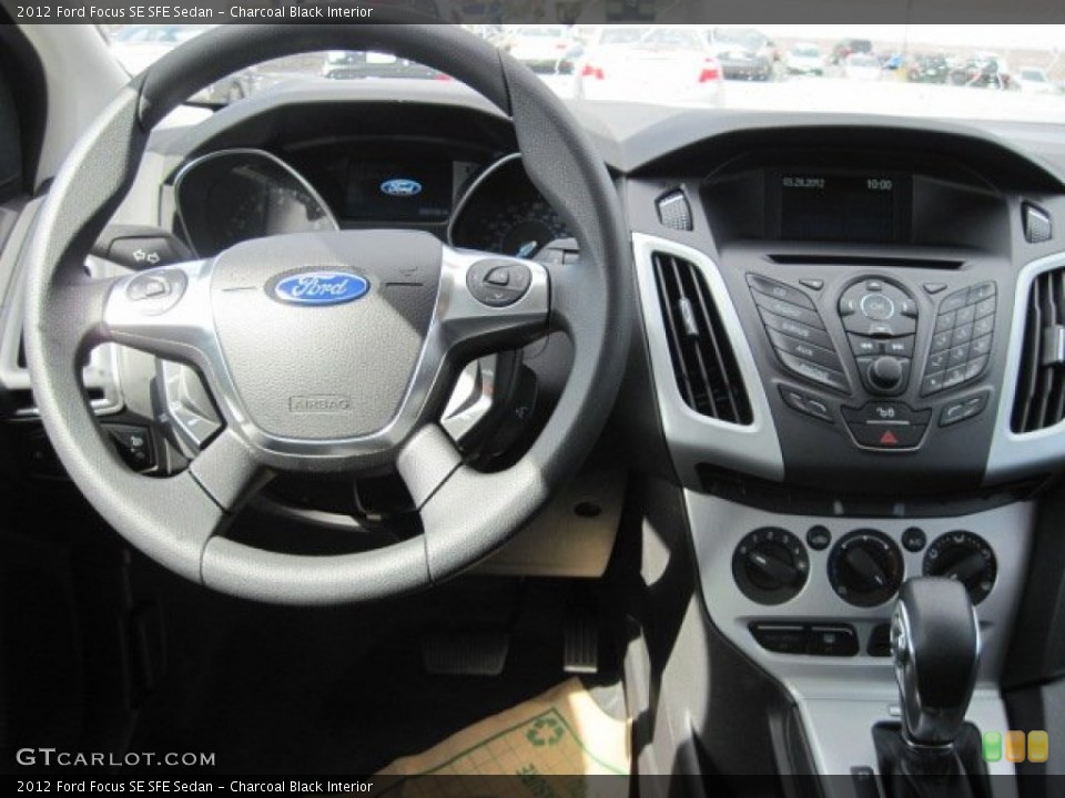Charcoal Black Interior Steering Wheel for the 2012 Ford Focus SE SFE Sedan #63064951