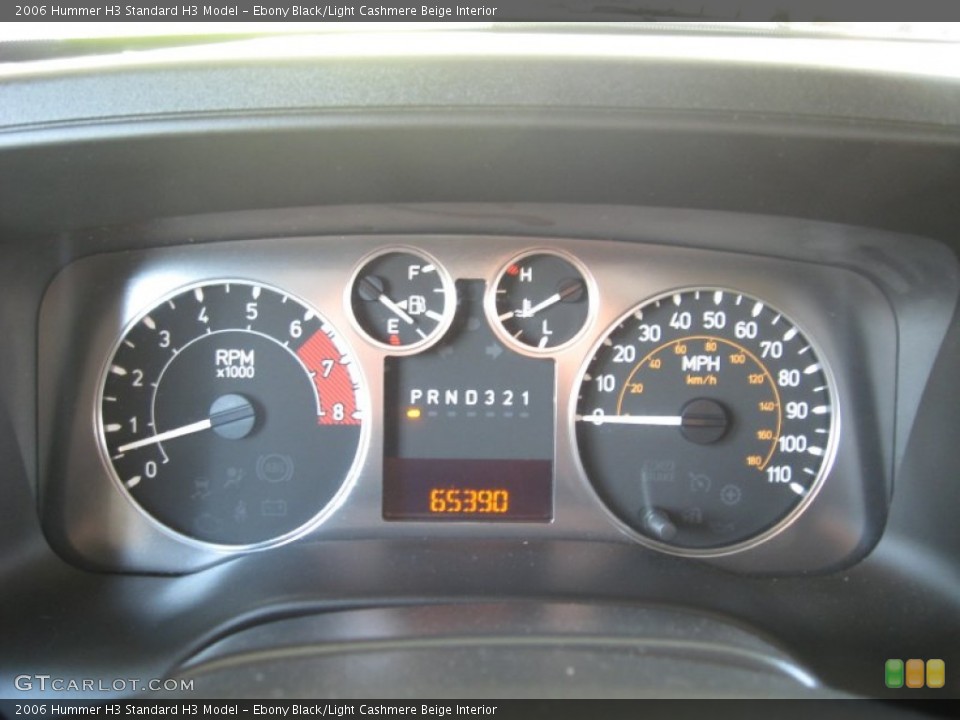 Ebony Black/Light Cashmere Beige Interior Gauges for the 2006 Hummer H3  #63066769