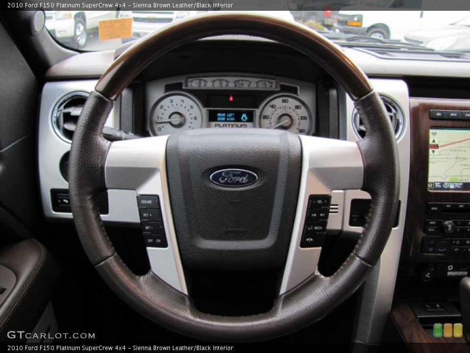Sienna Brown Leather/Black Interior Steering Wheel for the 2010 Ford F150 Platinum SuperCrew 4x4 #63067003