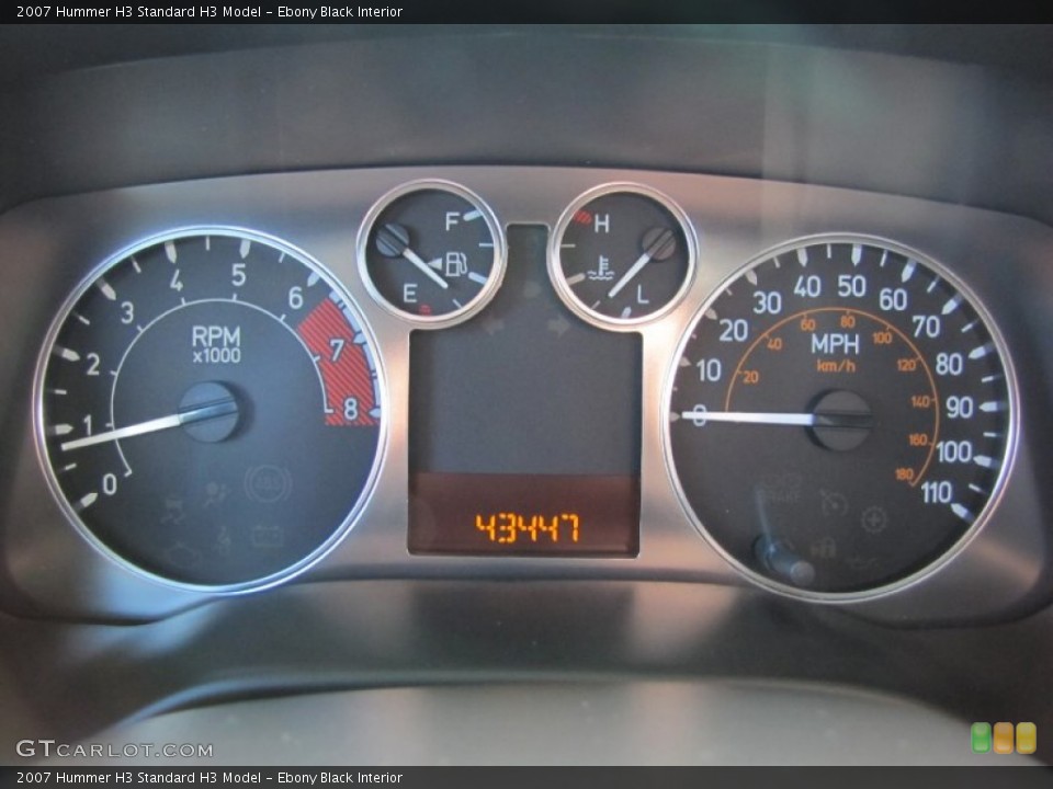 Ebony Black Interior Gauges for the 2007 Hummer H3  #63067318