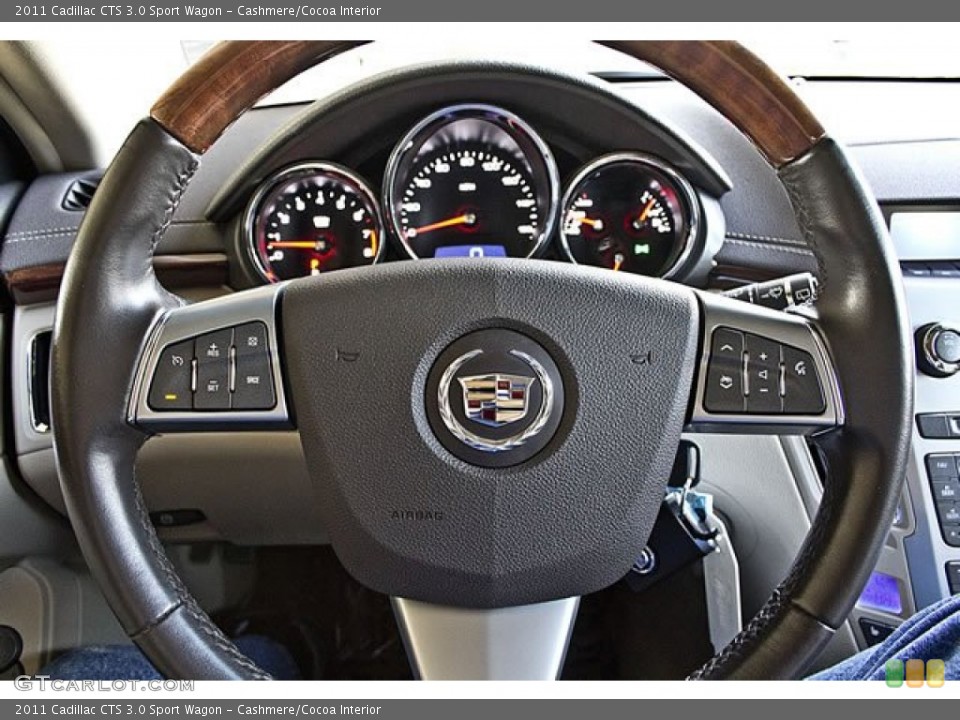 Cashmere/Cocoa Interior Steering Wheel for the 2011 Cadillac CTS 3.0 Sport Wagon #63068308