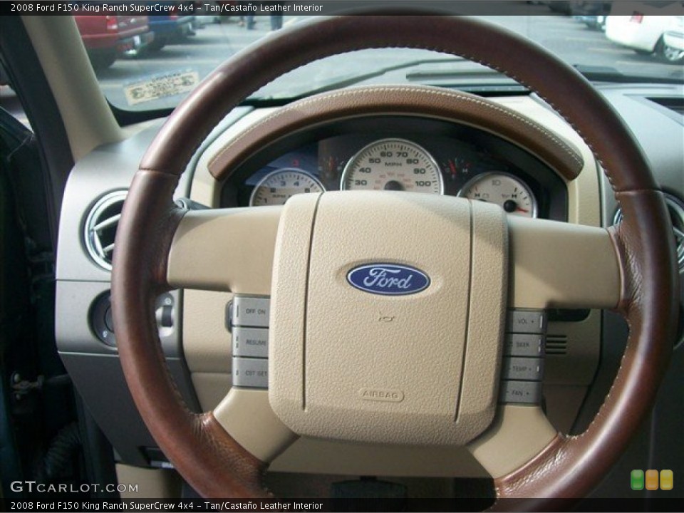 Tan/Castaño Leather Interior Steering Wheel for the 2008 Ford F150 King Ranch SuperCrew 4x4 #63070361