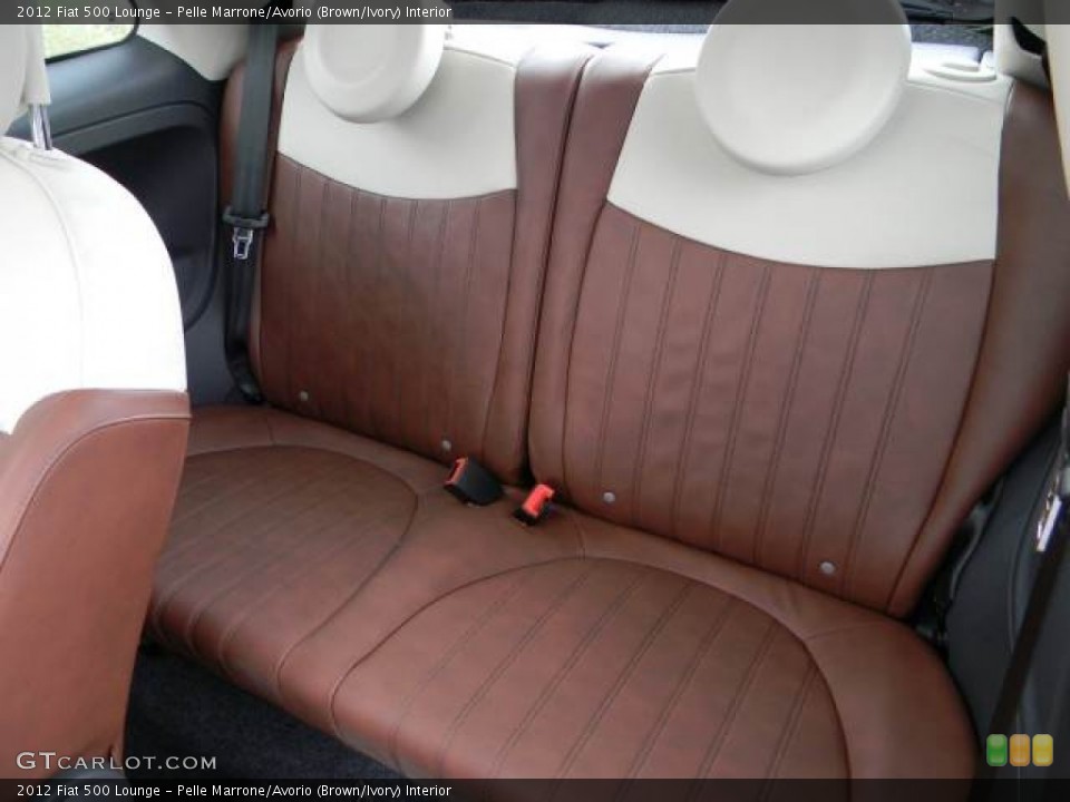 Pelle Marrone/Avorio (Brown/Ivory) Interior Rear Seat for the 2012 Fiat 500 Lounge #63070463